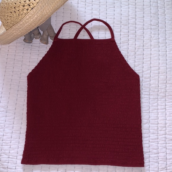 HOLLISTER | Smocked cross strapped tank top
